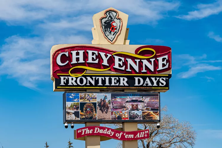 TAL-header-cheyenne-frontier-days-cheyenne-wyoming-CHEYENNEWY0924-7b235b4f8f3942239d217f418c1d3863 The sign at The Cheyenne Frontier Days in Cheyenne, Wyoming.